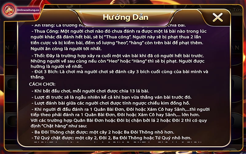Các bước tham gia tiến lên miền nam tại Sunwin